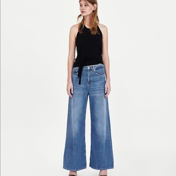 Zara Denim - Zara Woman Premium Denim Collection wide leg jeans